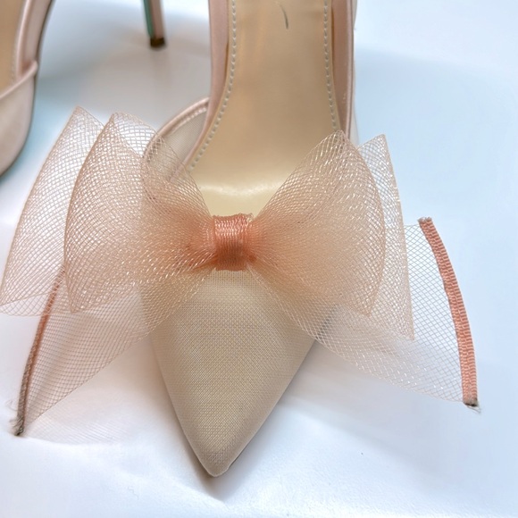 Betsy Johnson Shimmering Satin Heels with Bow detail - Picture 5 of 8
